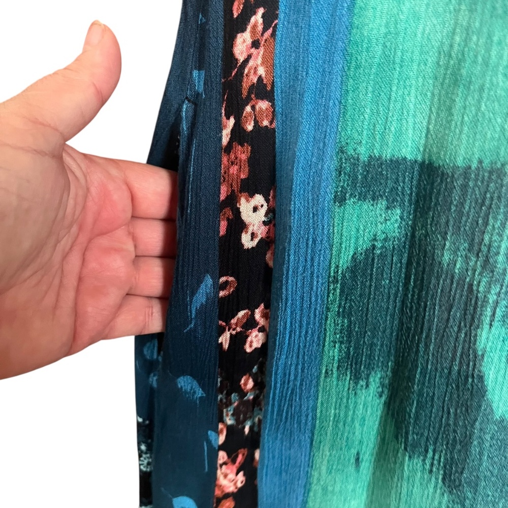 La Cera Multicolor Rayon Patchwork Button Front S… - image 6